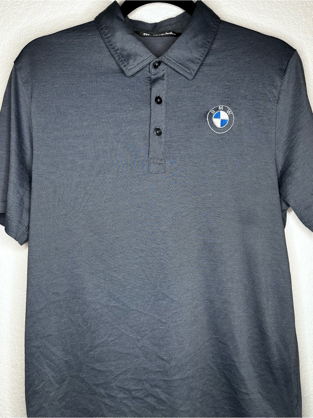 BMW Men’s Charcoal Polo with Embroidered Roundel